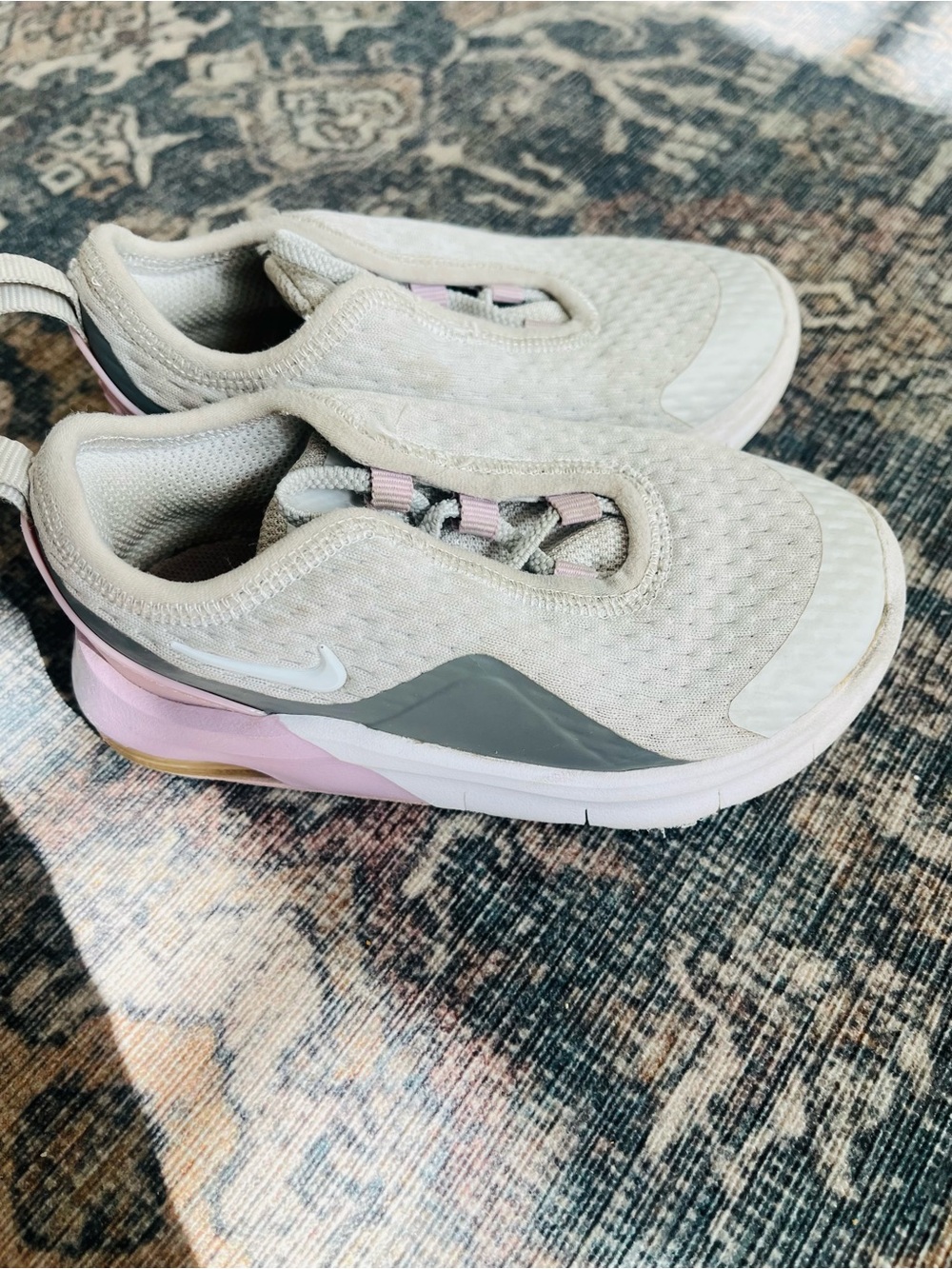 Nike toddler size 7  Pale Pink & Gray Slip-On Athletic Sneakers